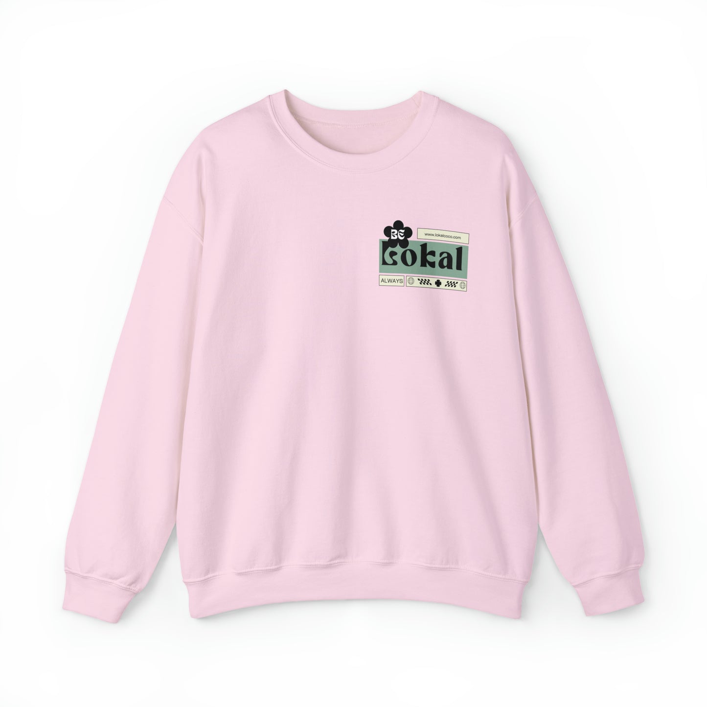 Lokal Coco "Be Lokal" Crewneck Sweatshirt Logo Sweatshirt in light pink