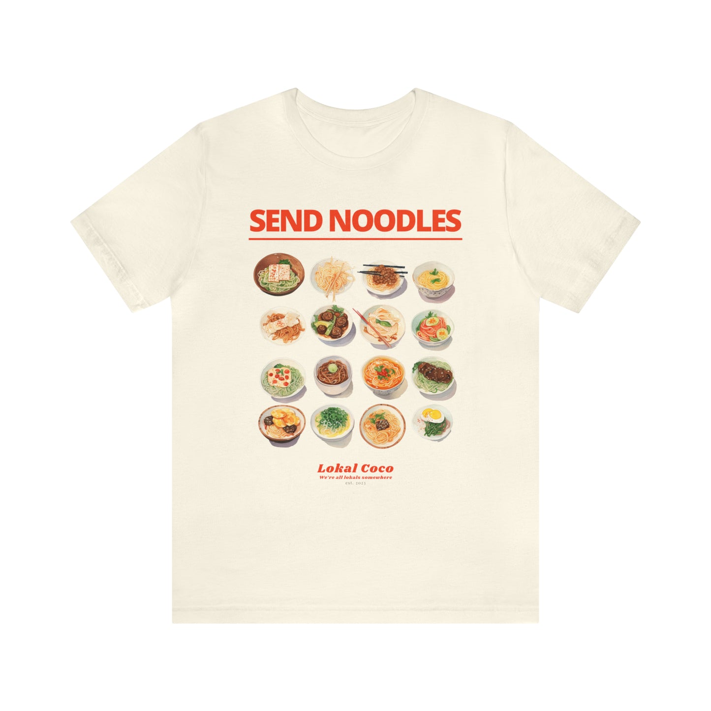 The front of Send Noodles T-Shirt | Noodle Lover Tee in natural