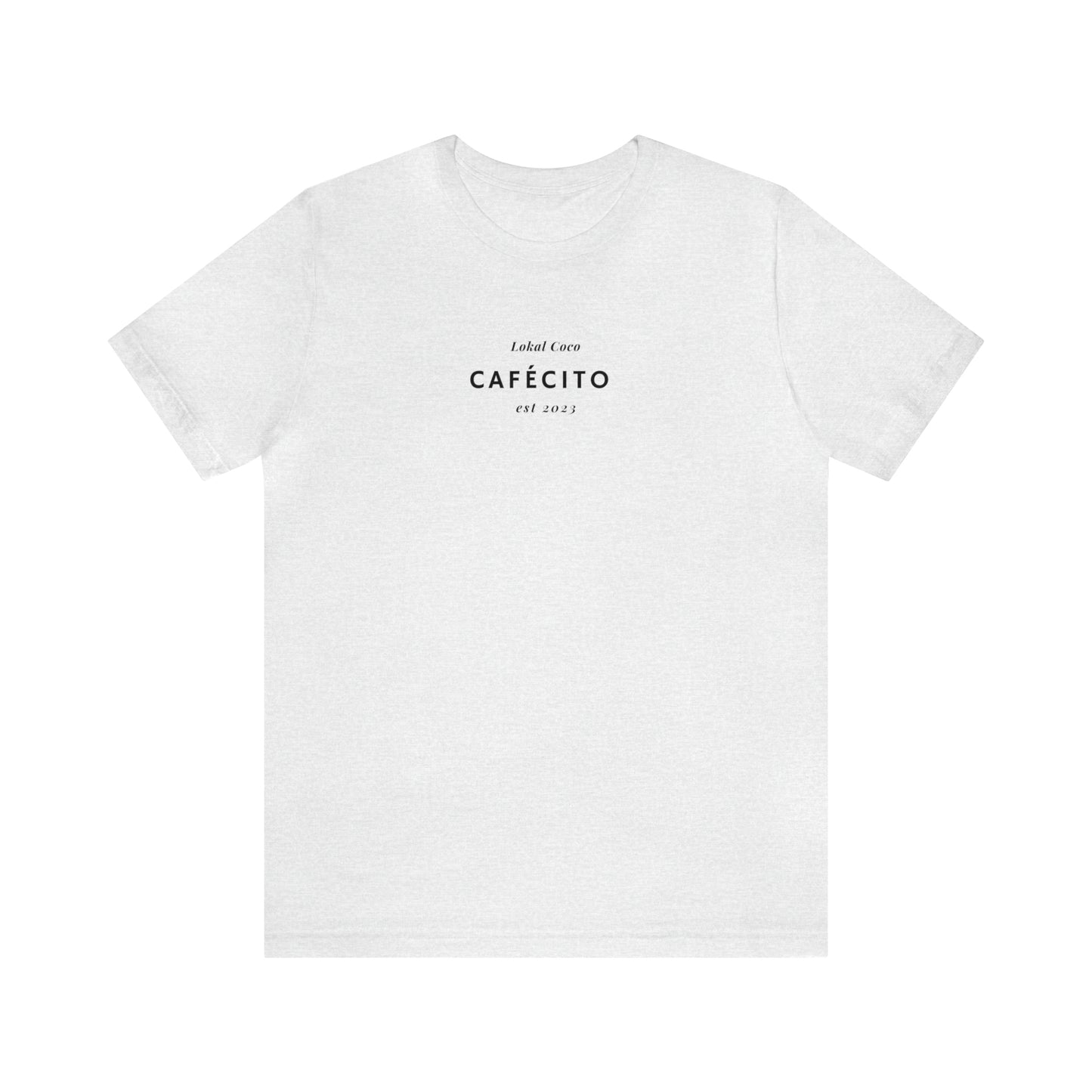 The front of Cafécito Shirt | Watercolor Coffee T-Shirt In Ash 