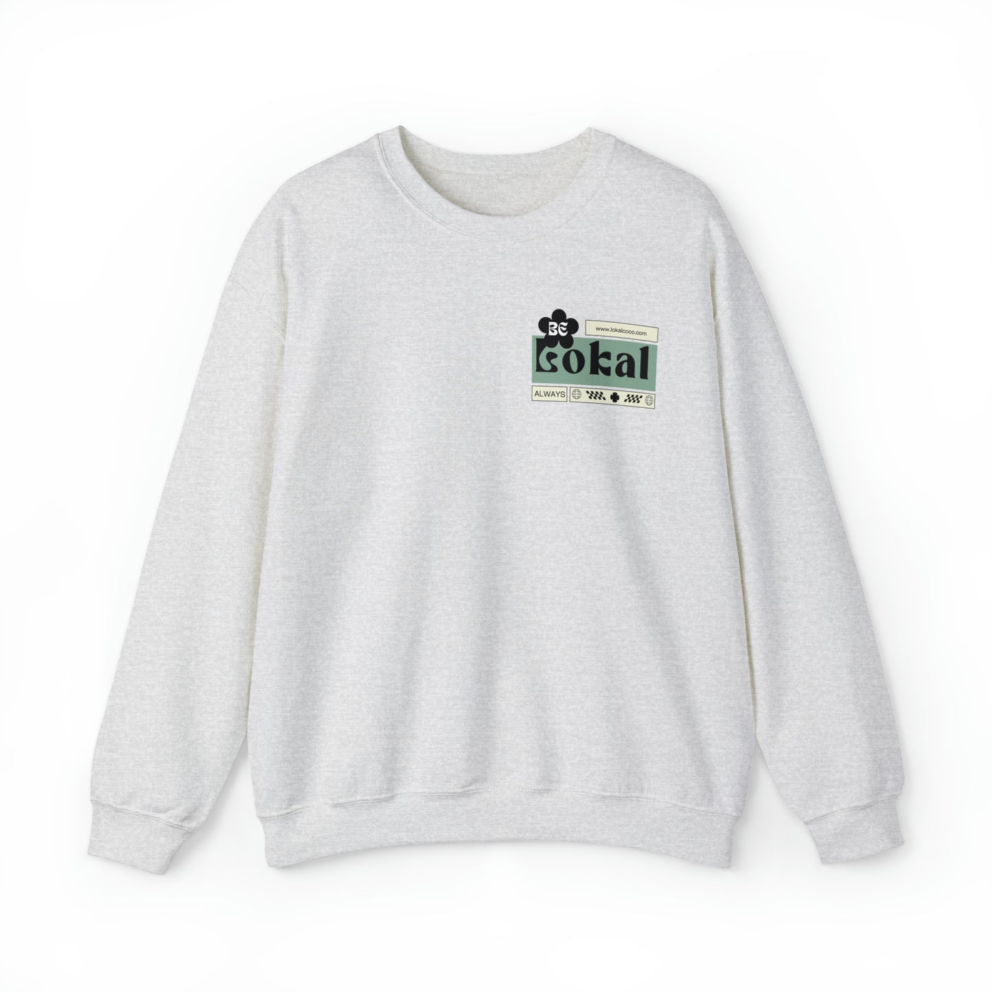 Lokal Coco "Be Lokal" Crewneck Sweatshirt Logo Sweatshirt in White