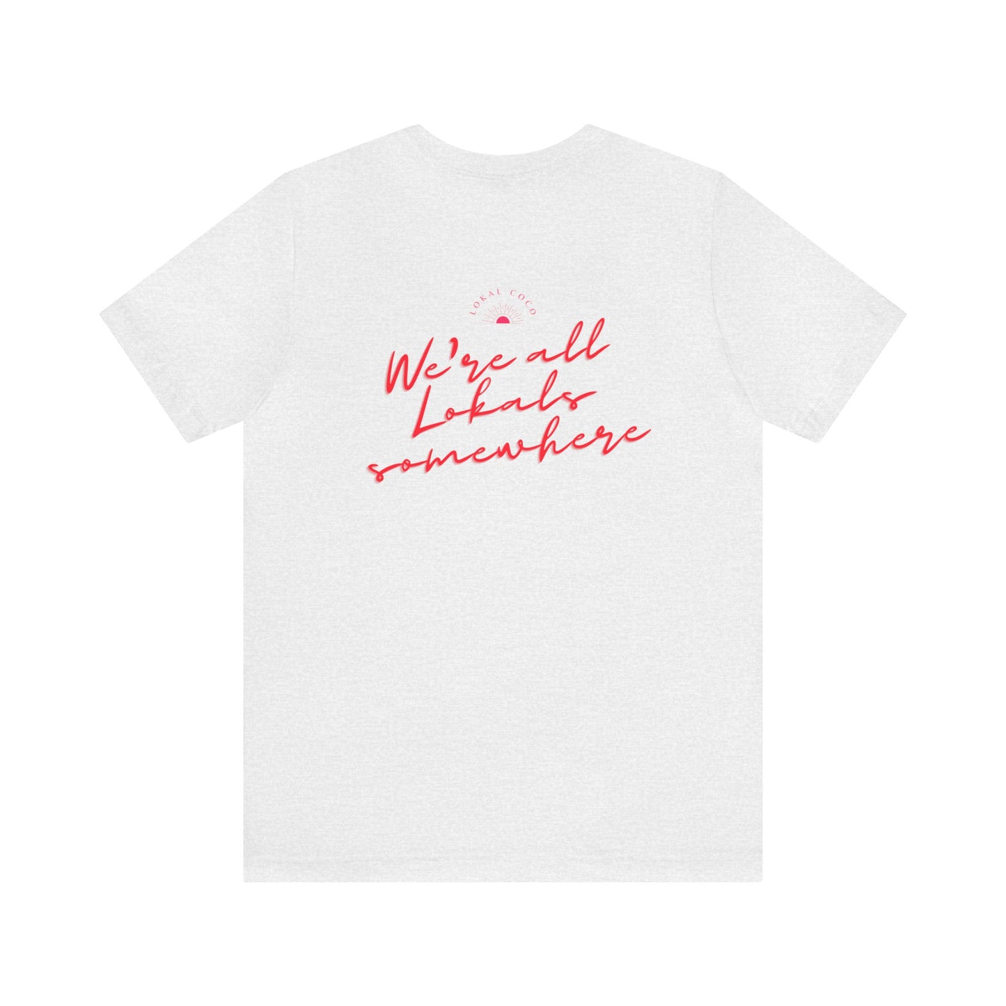 The back of Polaroid T-Shirt + Shooting Star Couple | We're All Lokals Somewhere Tee in ash 