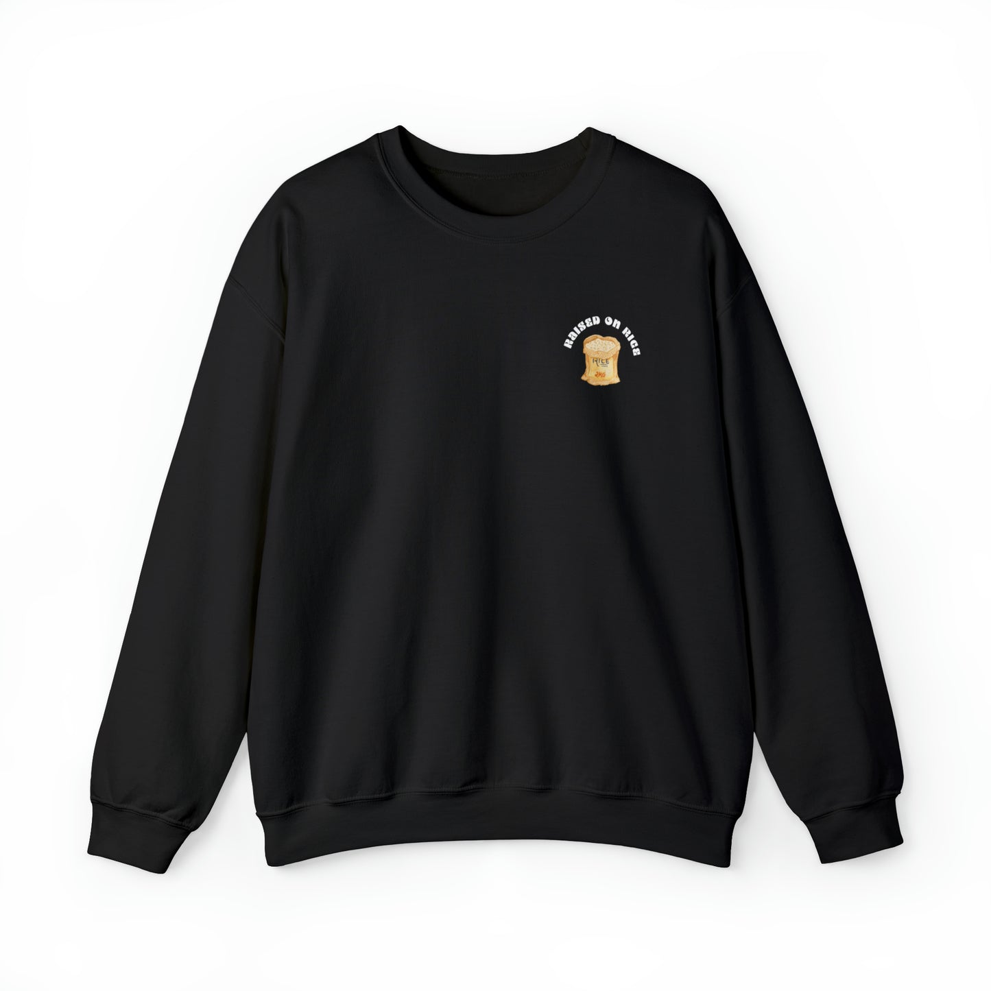 The front of Raised on Rice Crewneck Sweatshirt in black