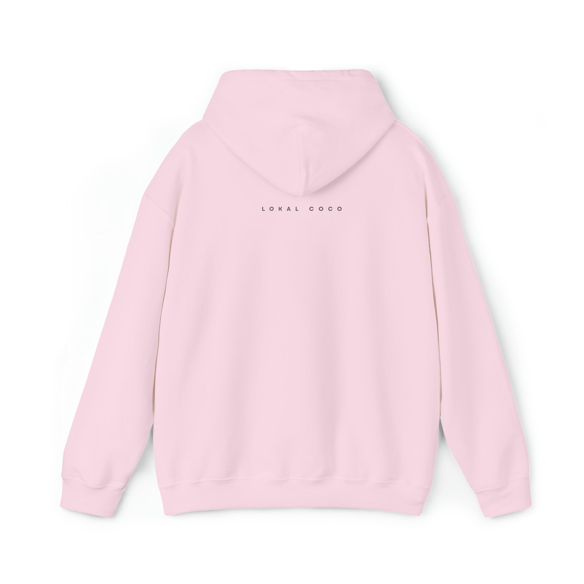 The back of the Raised on Picanha Hoodie in light pink