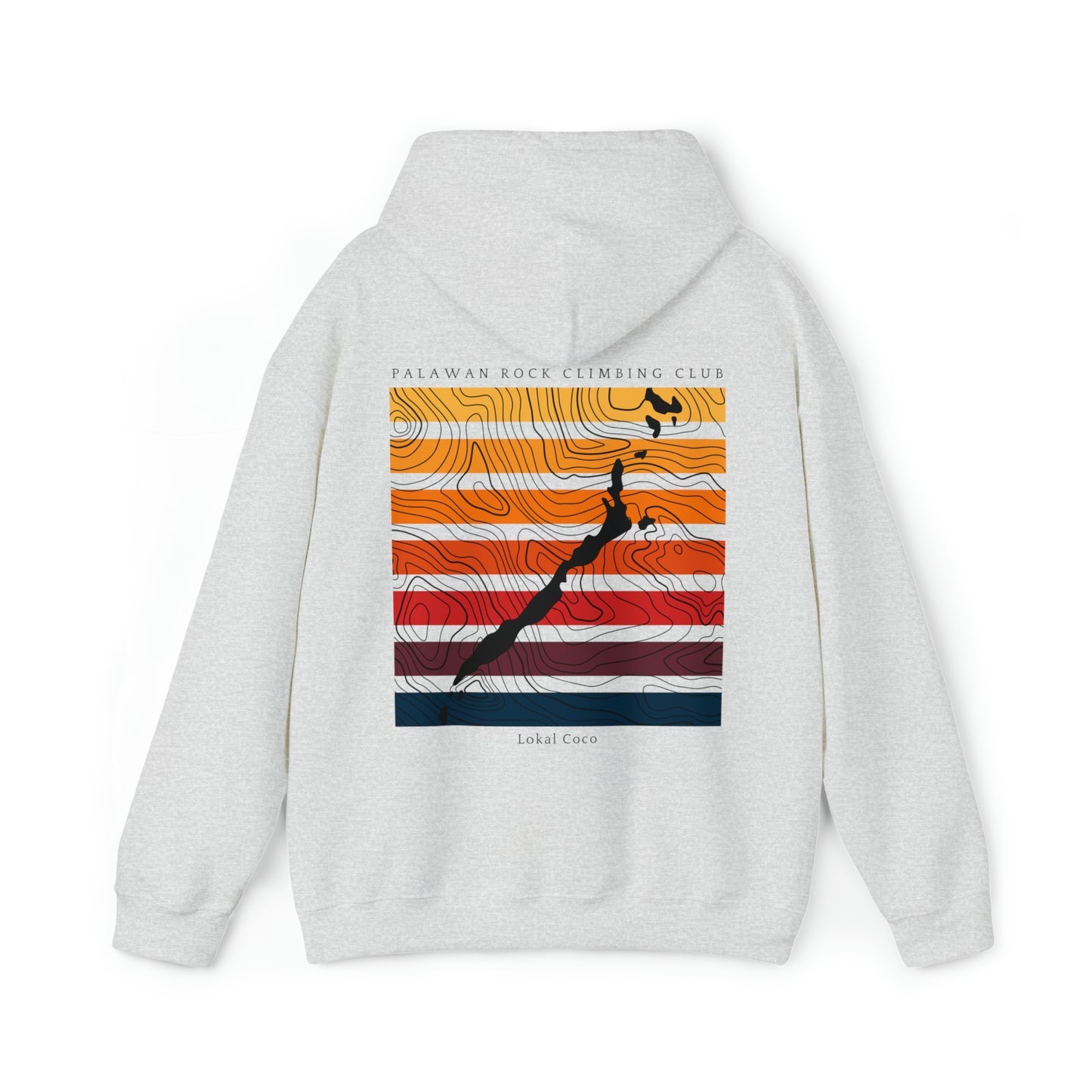 The back of Palawan Rock Climbing Club Hoodie | Climbing Hoodie in ash