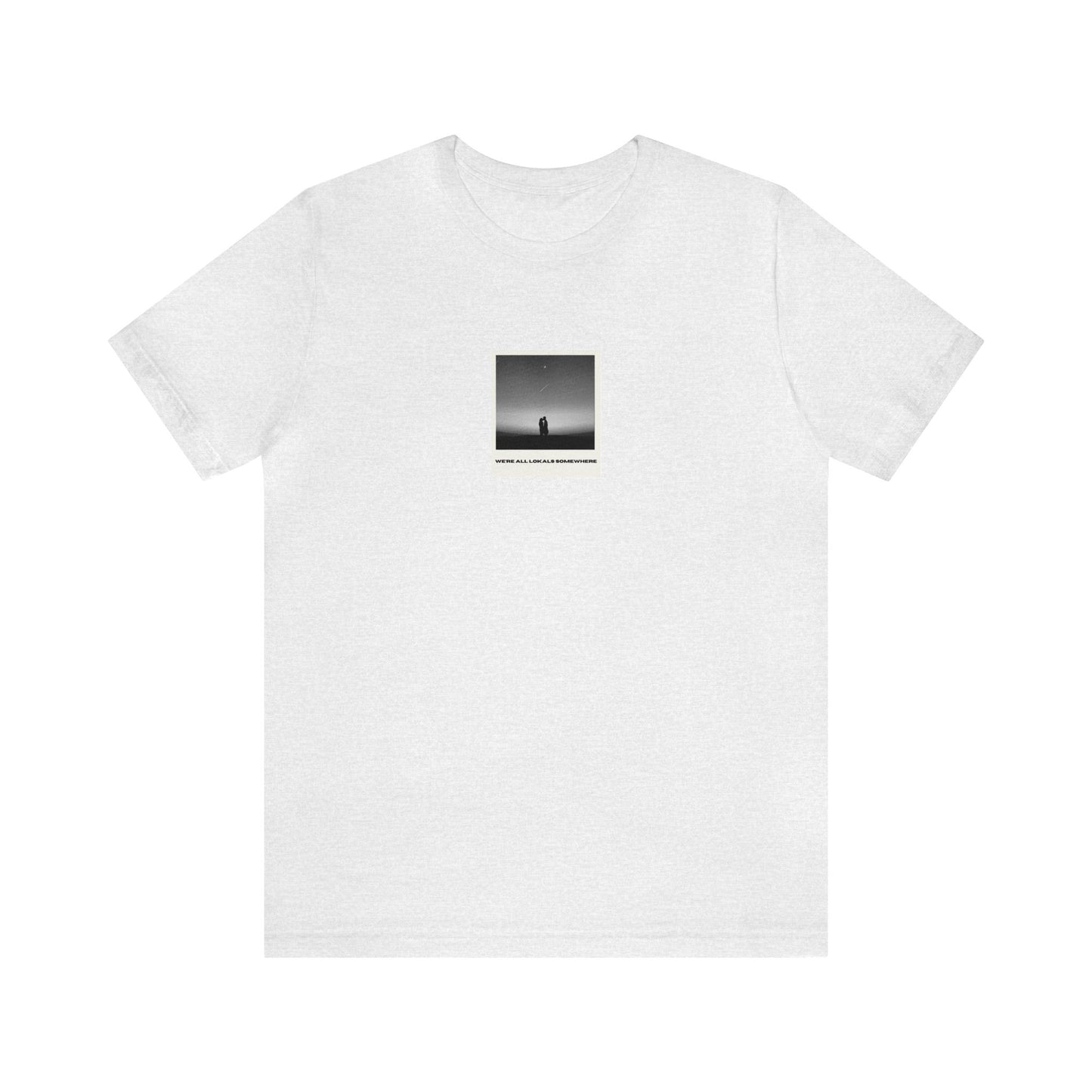 The front of Polaroid T-Shirt + Shooting Star Couple | We're All Lokals Somewhere Tee in ash