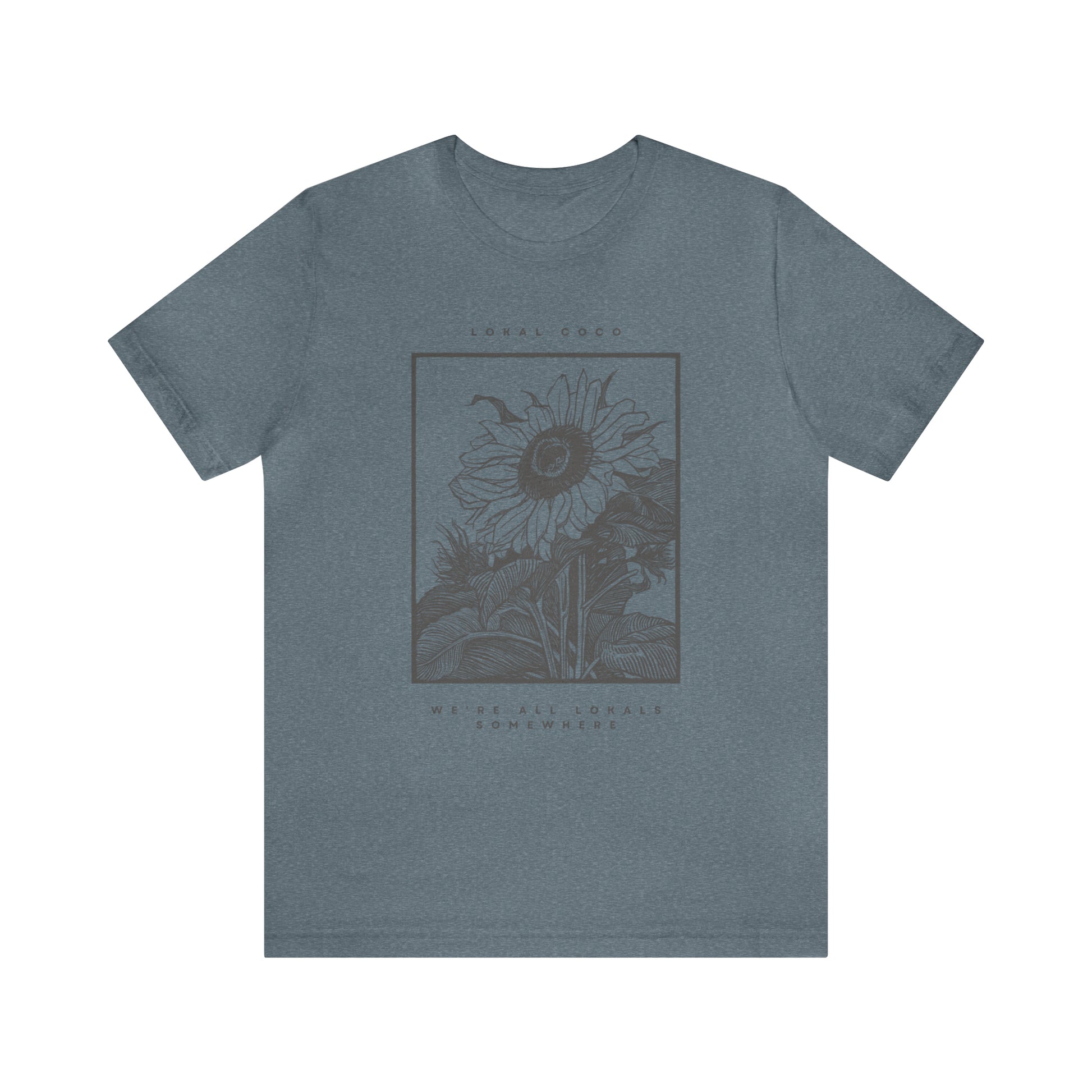 The front of Sunflower T-Shirt | Vintage Graphic Tee in heather slate