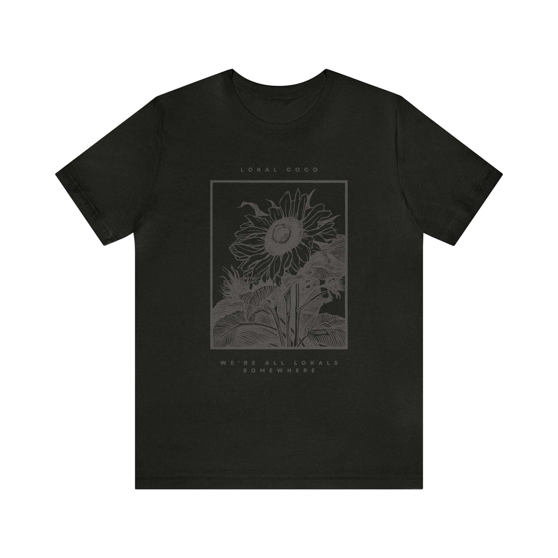 The front of Sunflower T-Shirt | Vintage Graphic Tee in black