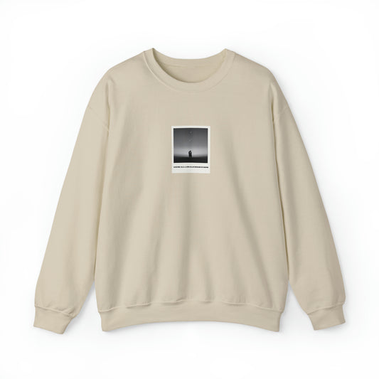 The front of Polaroid Sweatshirt + Shooting Star Couple | We're All Lokals Somewhere Sweatshirt in sand