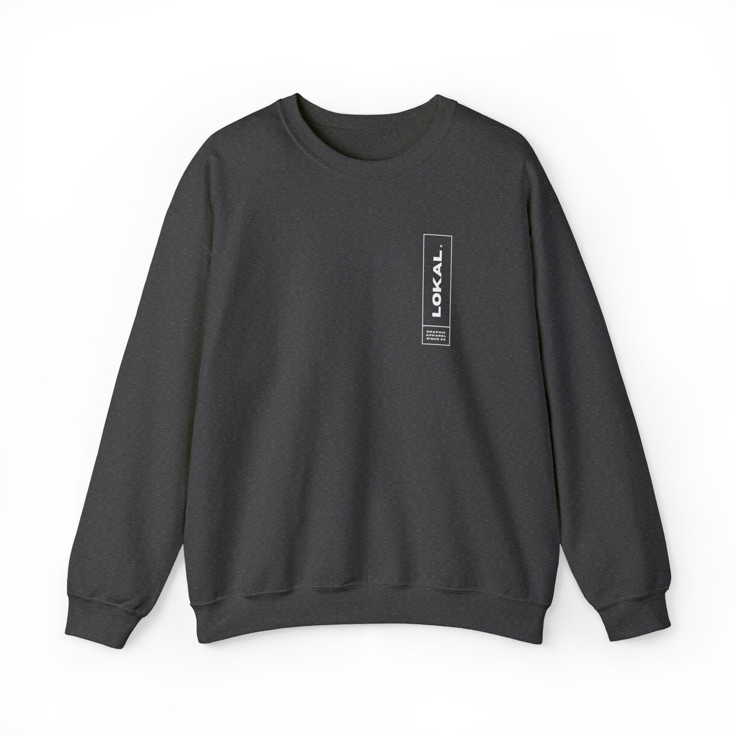 Lokal Coco Graphic Apparel Since 2023 Crewneck Sweatshirt in dark heather