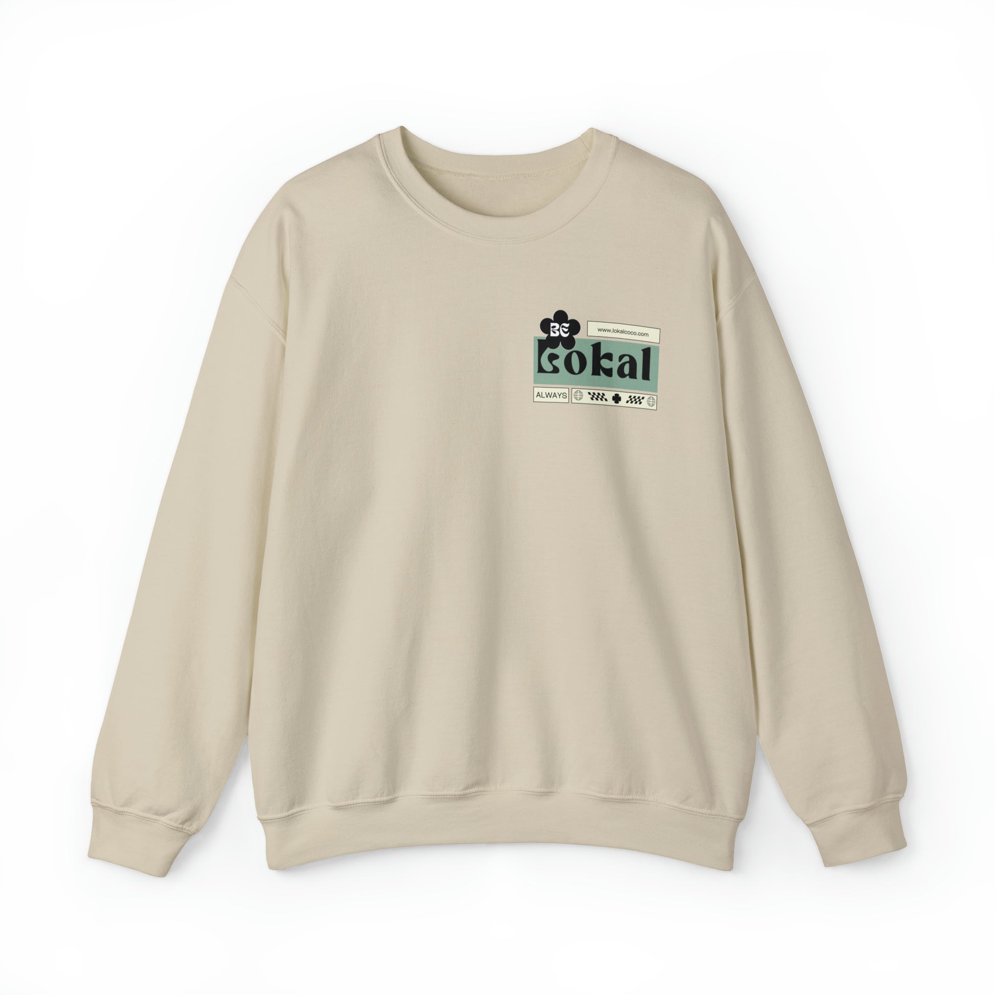 Lokal Coco "Be Lokal" Crewneck Sweatshirt Logo Sweatshirt in sand