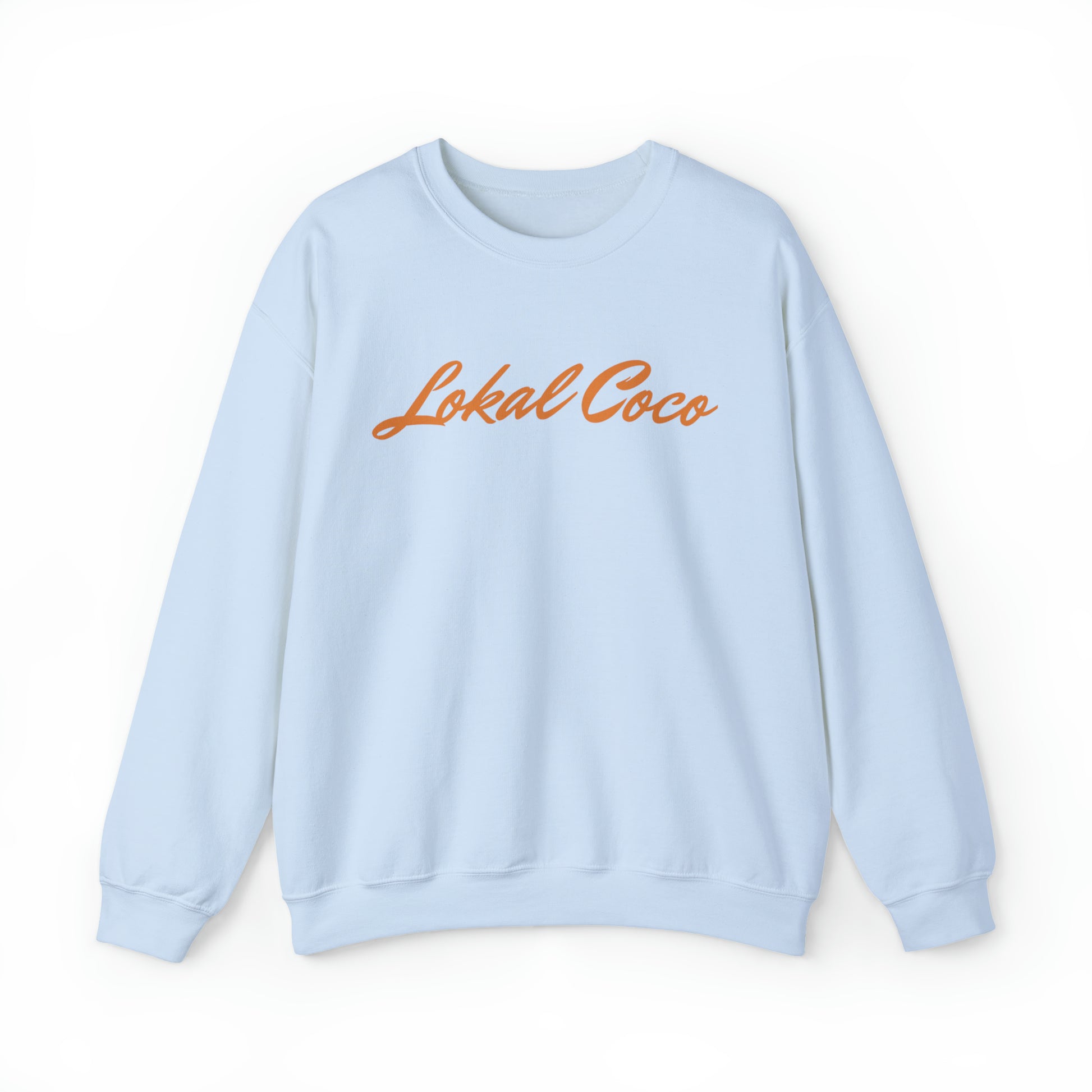 Lokal Outdoor Breakfast Panel Sweatshirt | Comic Panel Art Crewneck Sweater in light blue