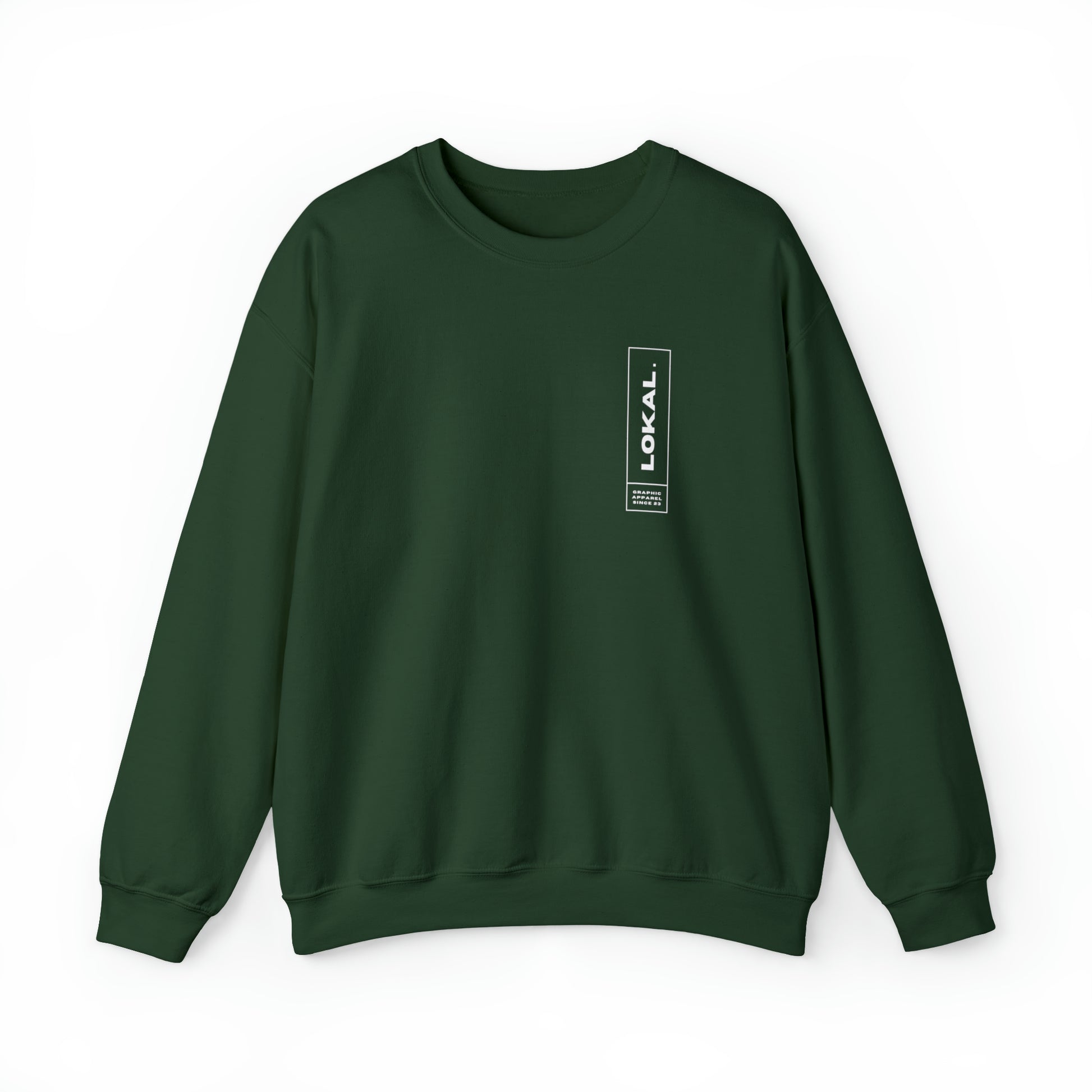 Lokal Coco Graphic Apparel Since 2023 Crewneck Sweatshirt in forest green