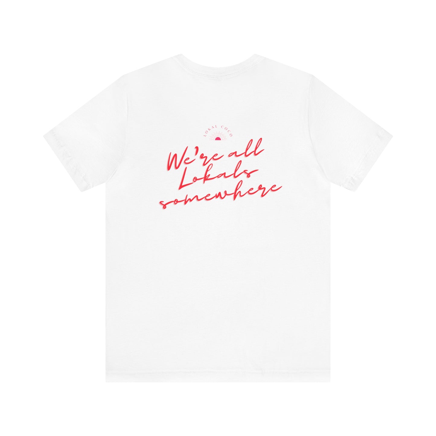 The back of Polaroid T-Shirt + Shooting Star Couple | We're All Lokals Somewhere Tee in white