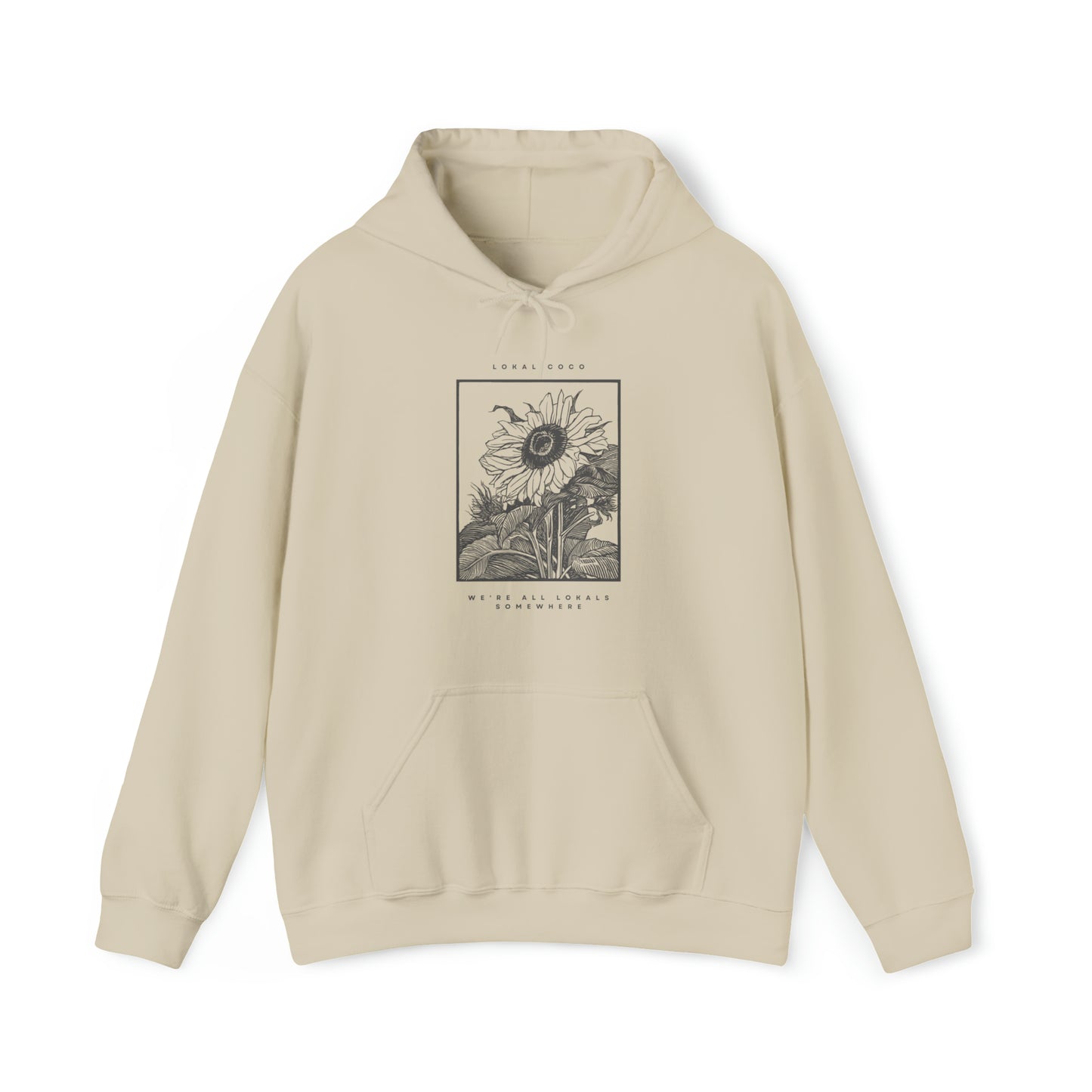 The front of Sunflower Hoodie | Vintage Graphic Hoodie in sand 