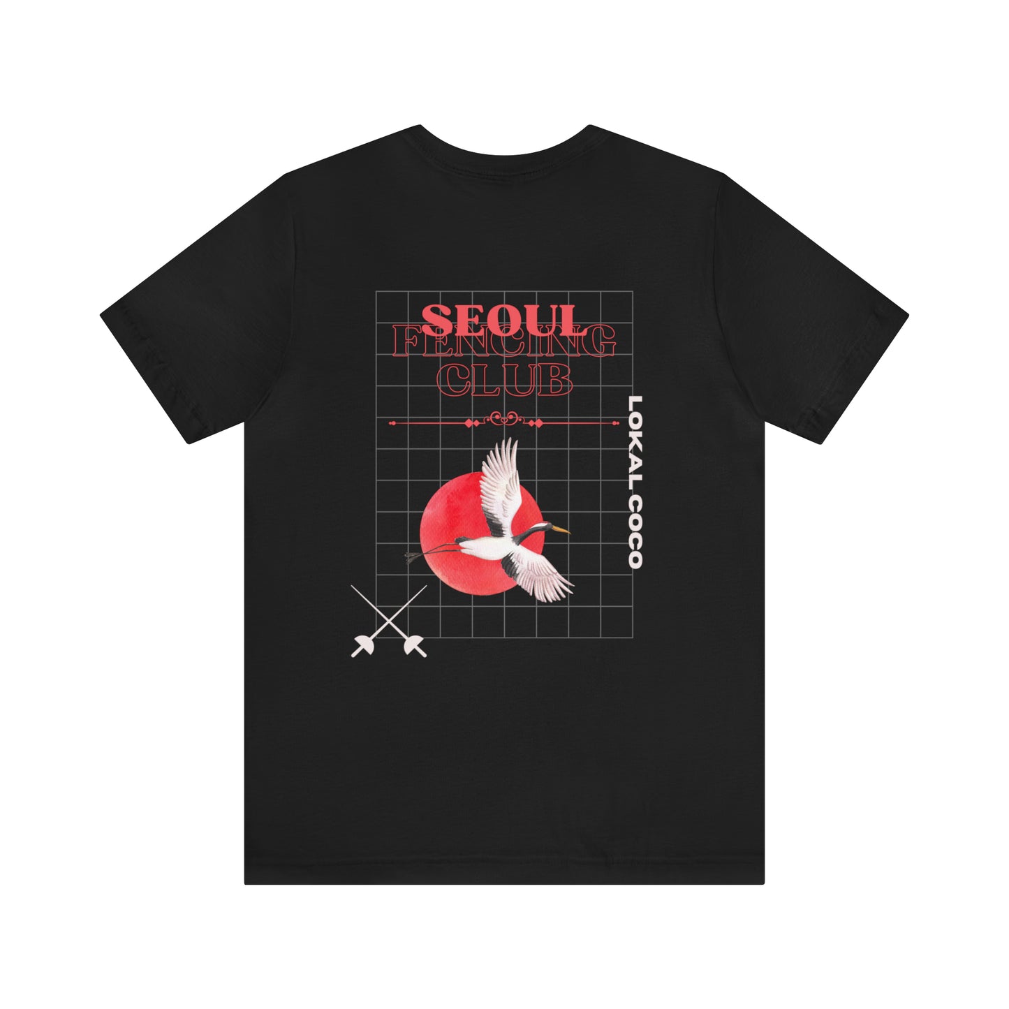 The back of Seoul Fencing Club T-Shirt | Fencing Shirt in black