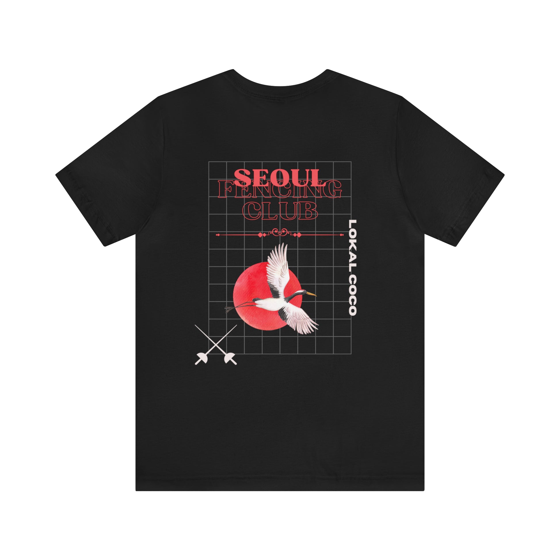 The back of Seoul Fencing Club T-Shirt | Fencing Shirt in black