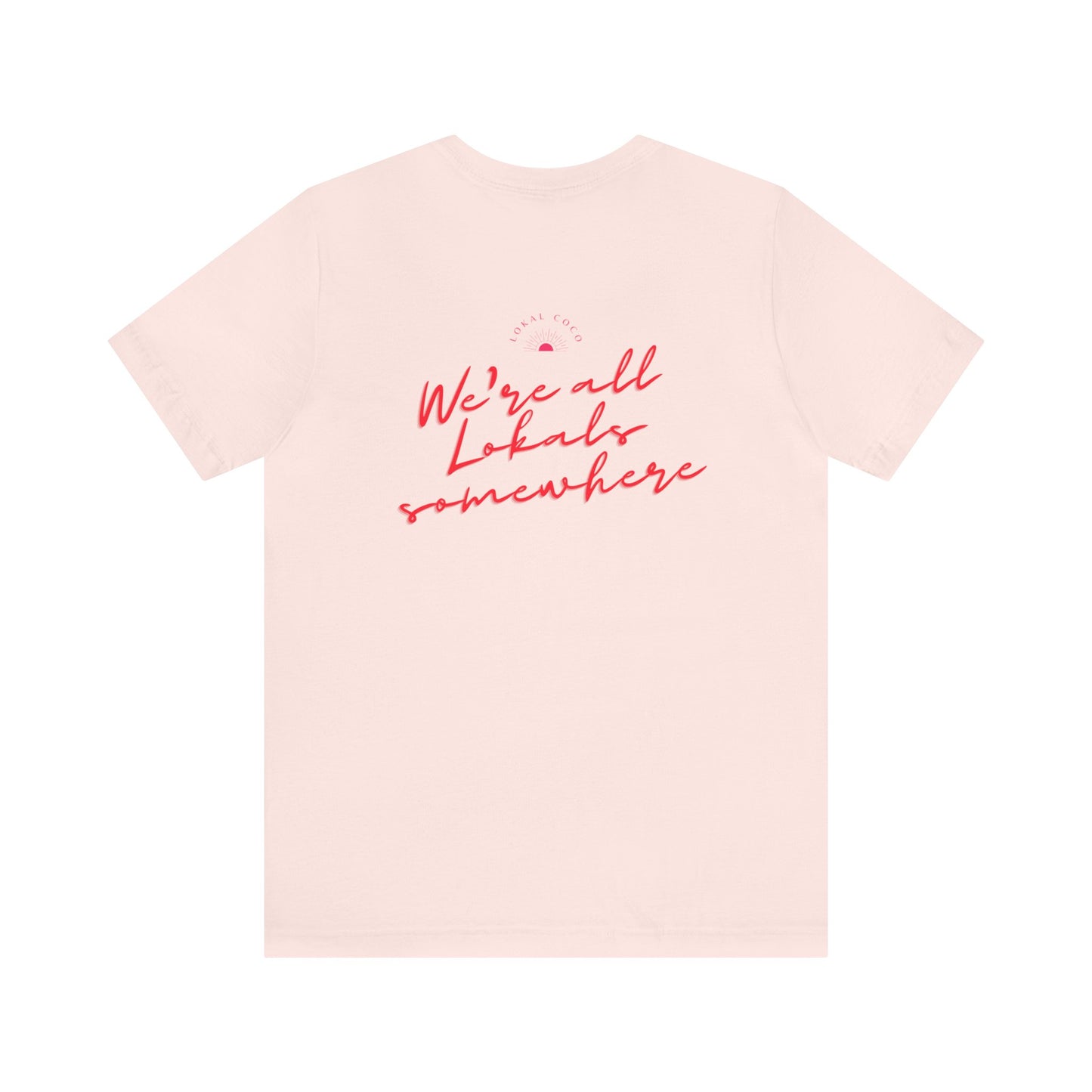 The back of Polaroid T-Shirt + Shooting Star Couple | We're All Lokals Somewhere Tee in soft pink 