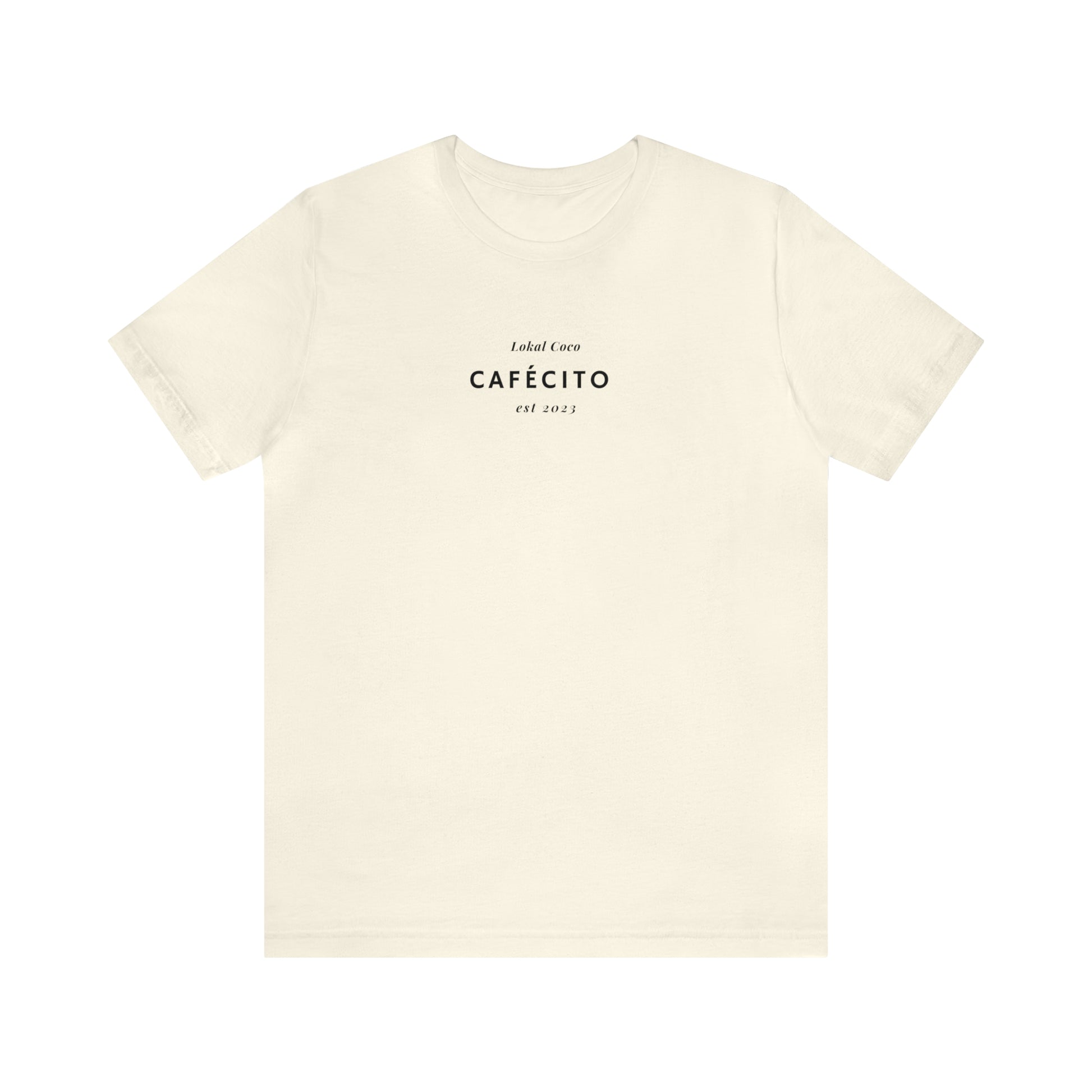 The front of Cafécito Shirt | Watercolor Coffee T-Shirt in natural 