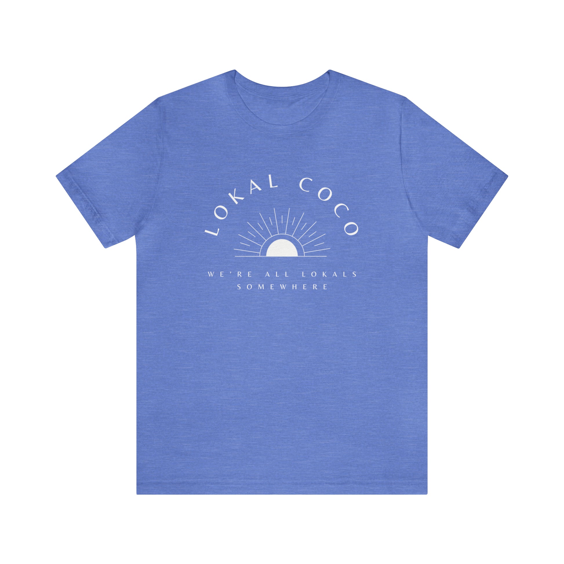 Lokal Coco We're all Lokals Somewhere Official Logo T-shirt in heather columbia blue