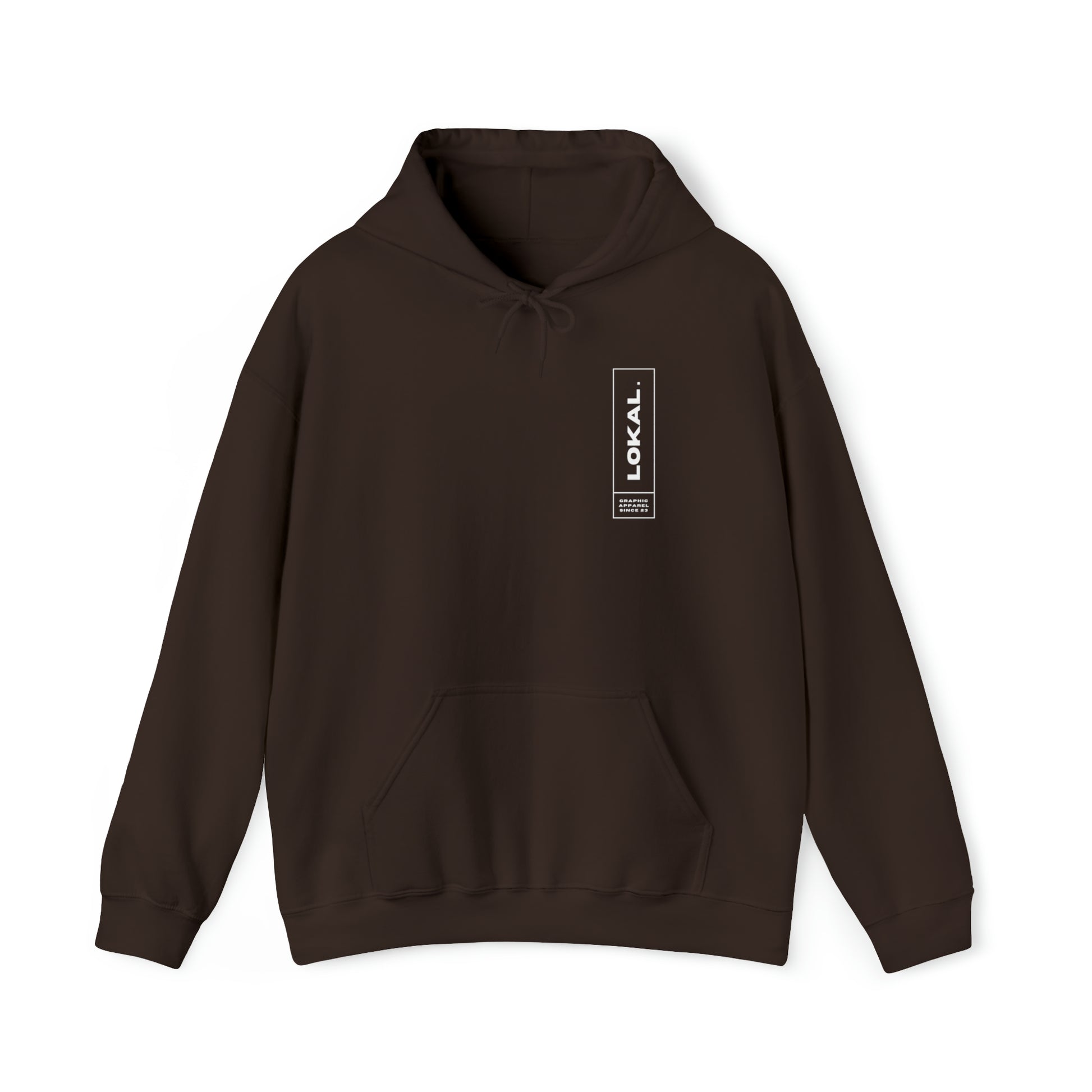 Lokal Coco Graphic Apparel Since 2023 Hoodie in dark chocolate