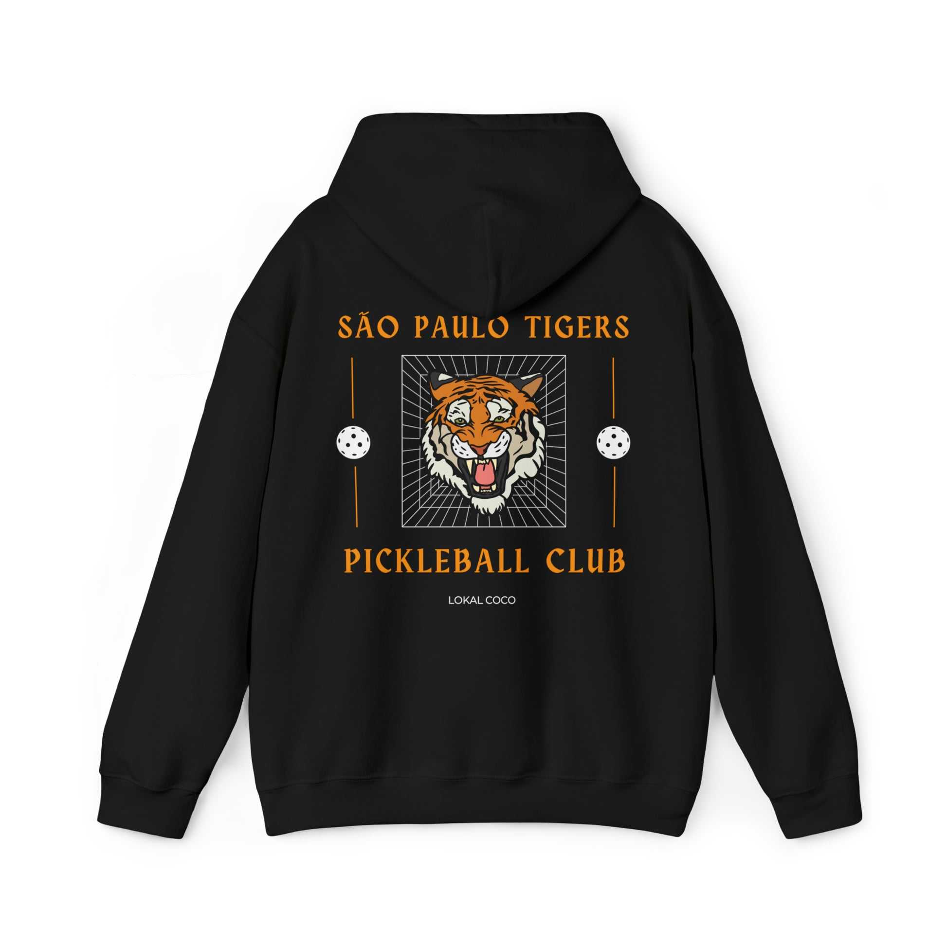 The back of São Paulo Tigers Pickleball Club Hoodie | Pickleball Hoodie in black