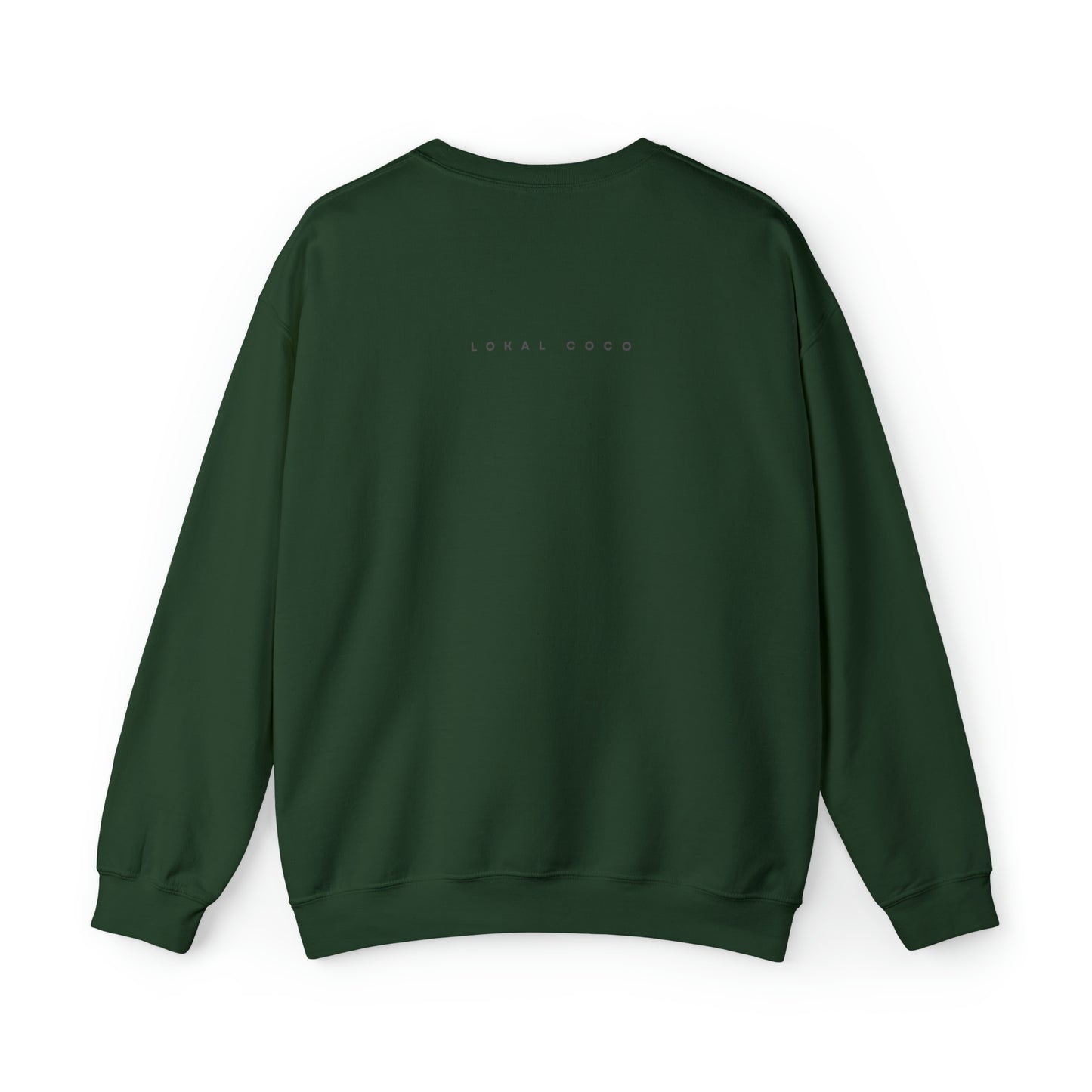 The back of the Raised on Picanha Crewneck Sweatshirt in forest green