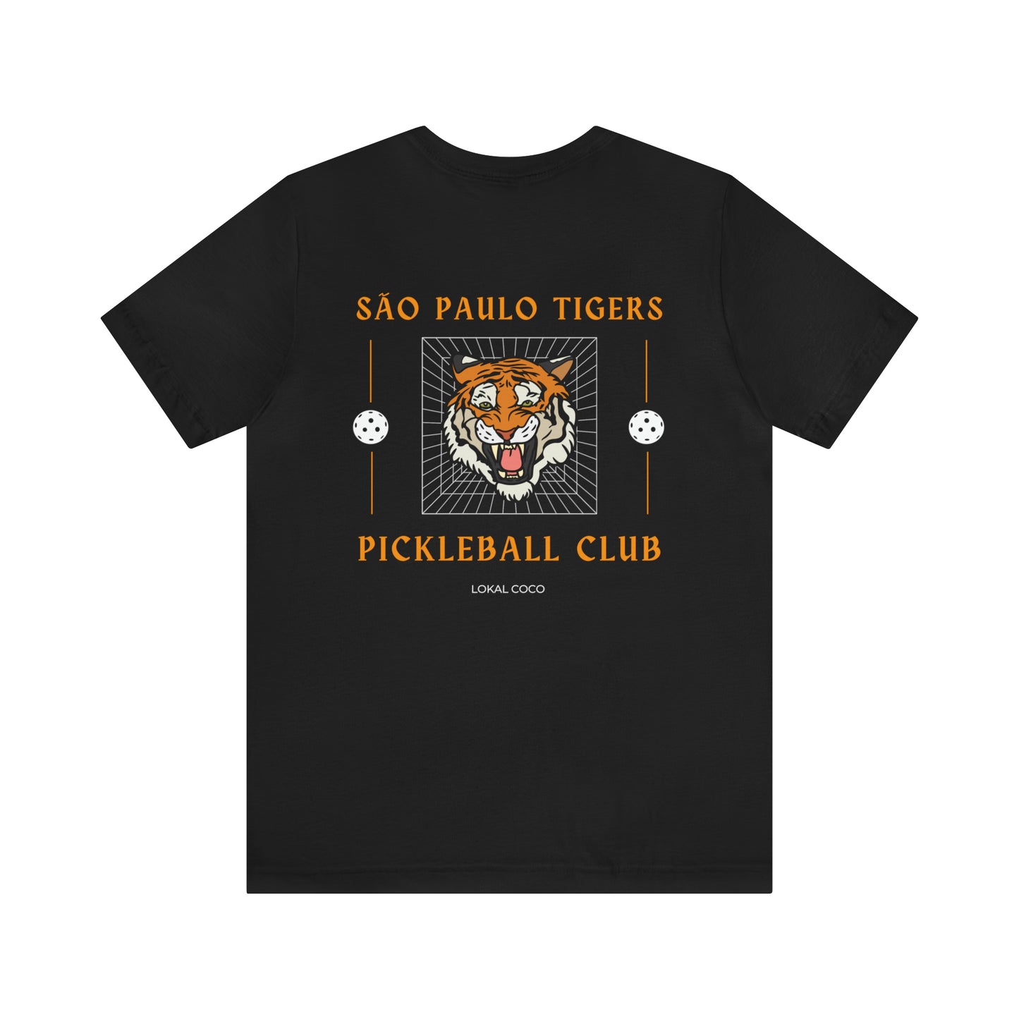  The back of São Paulo Tigers Pickleball Club T-Shirt | Pickleball Tee in black