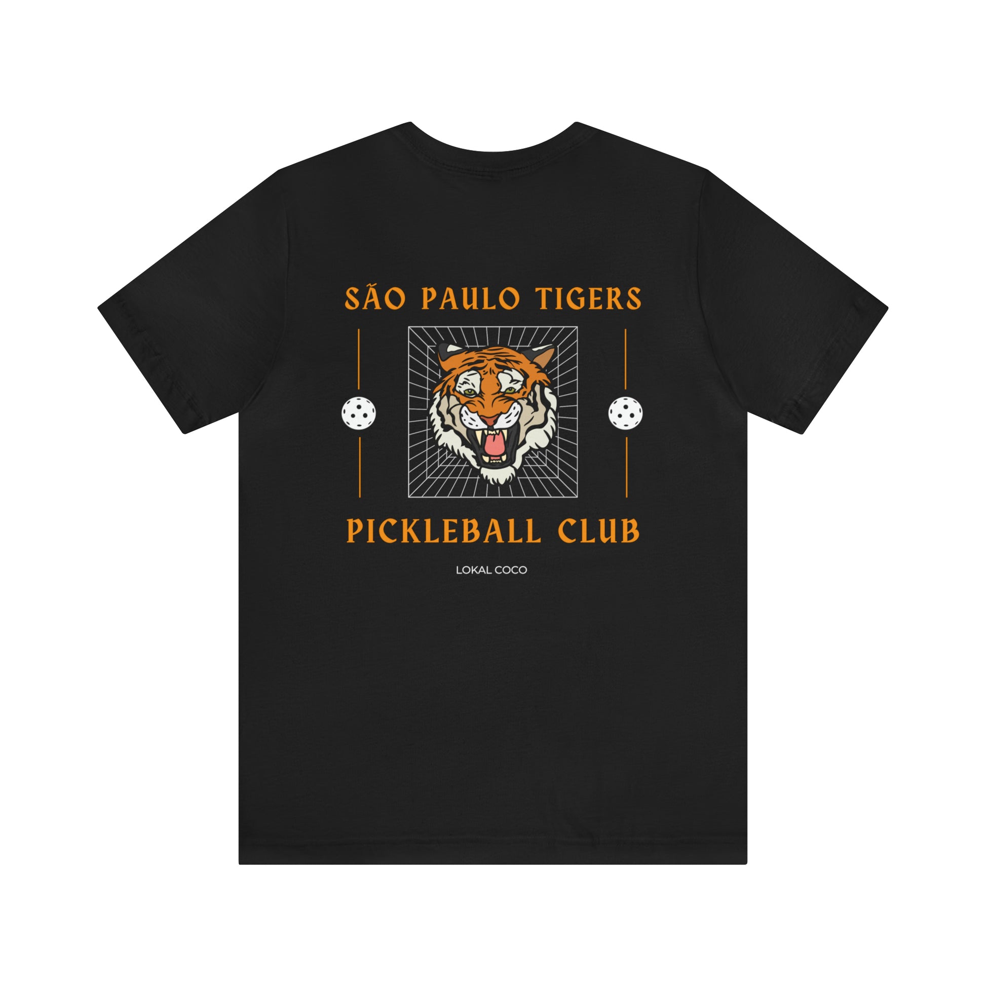  The back of São Paulo Tigers Pickleball Club T-Shirt | Pickleball Tee in black