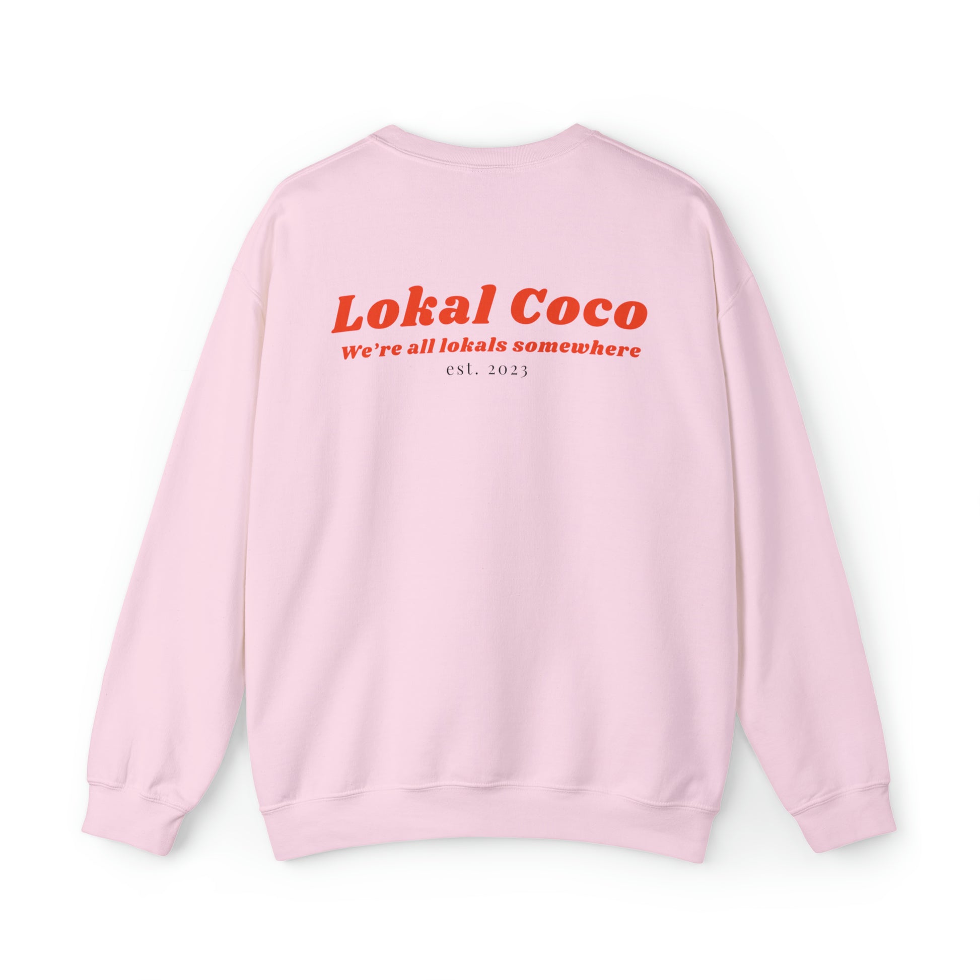  The back of Send Noodles Sweatshirt | Noodle Lover Crewneck Sweater in light pink