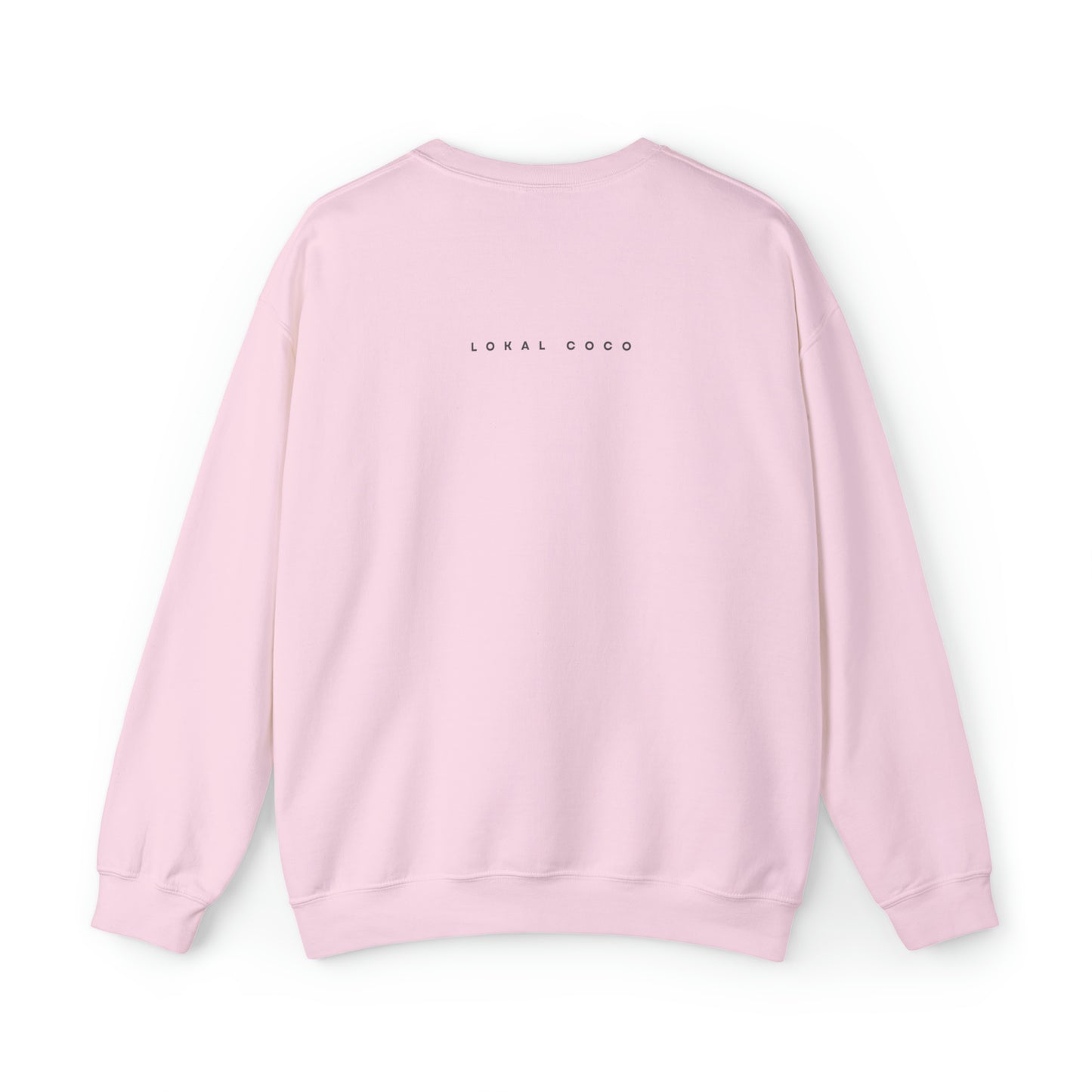 The back of Sunflower Sweatshirt | Vintage Graphic Crewneck Sweatshirt in light pink